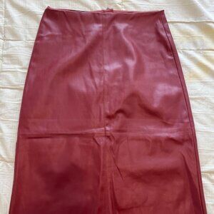 RW & Co burgundy red leather skirt